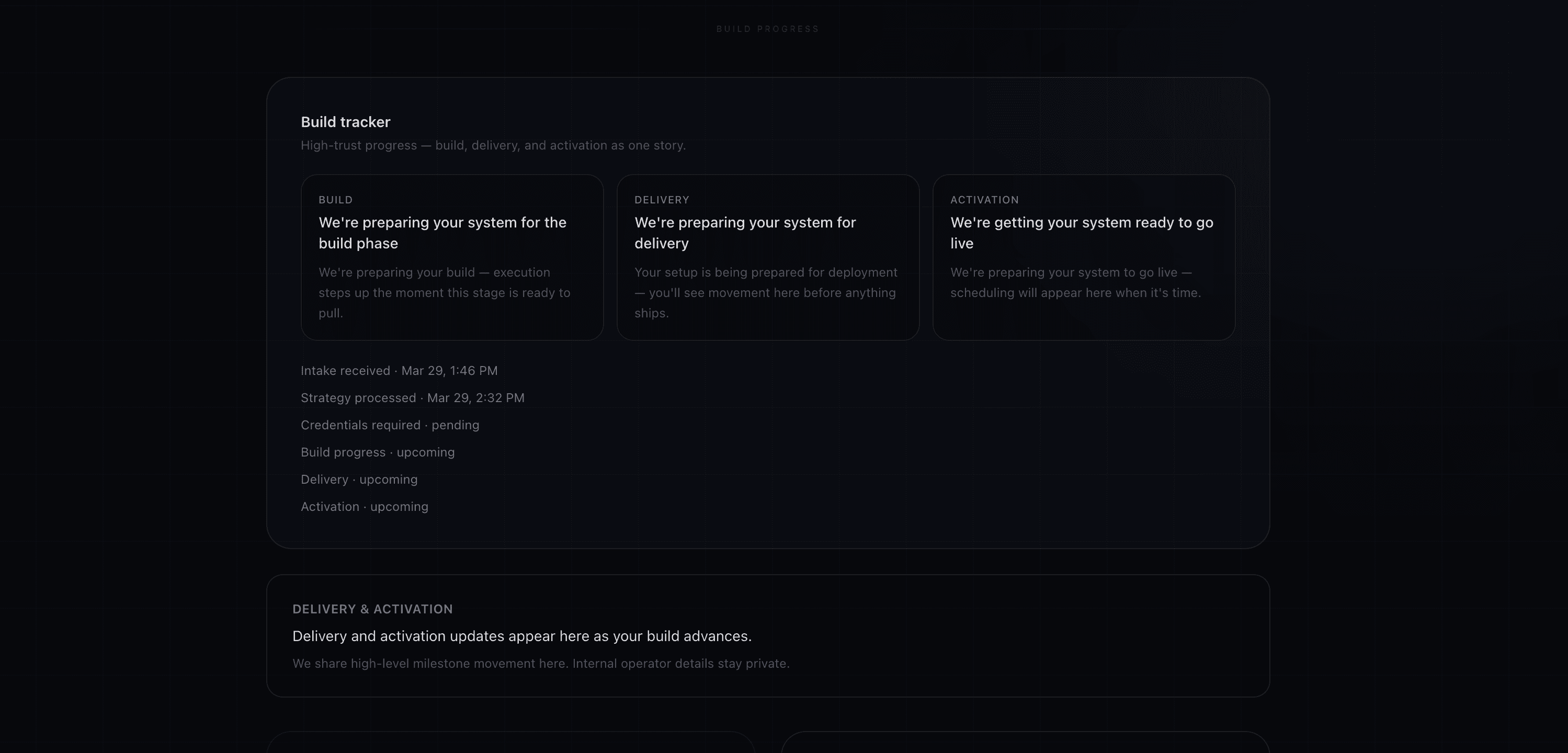 Build delivery preview